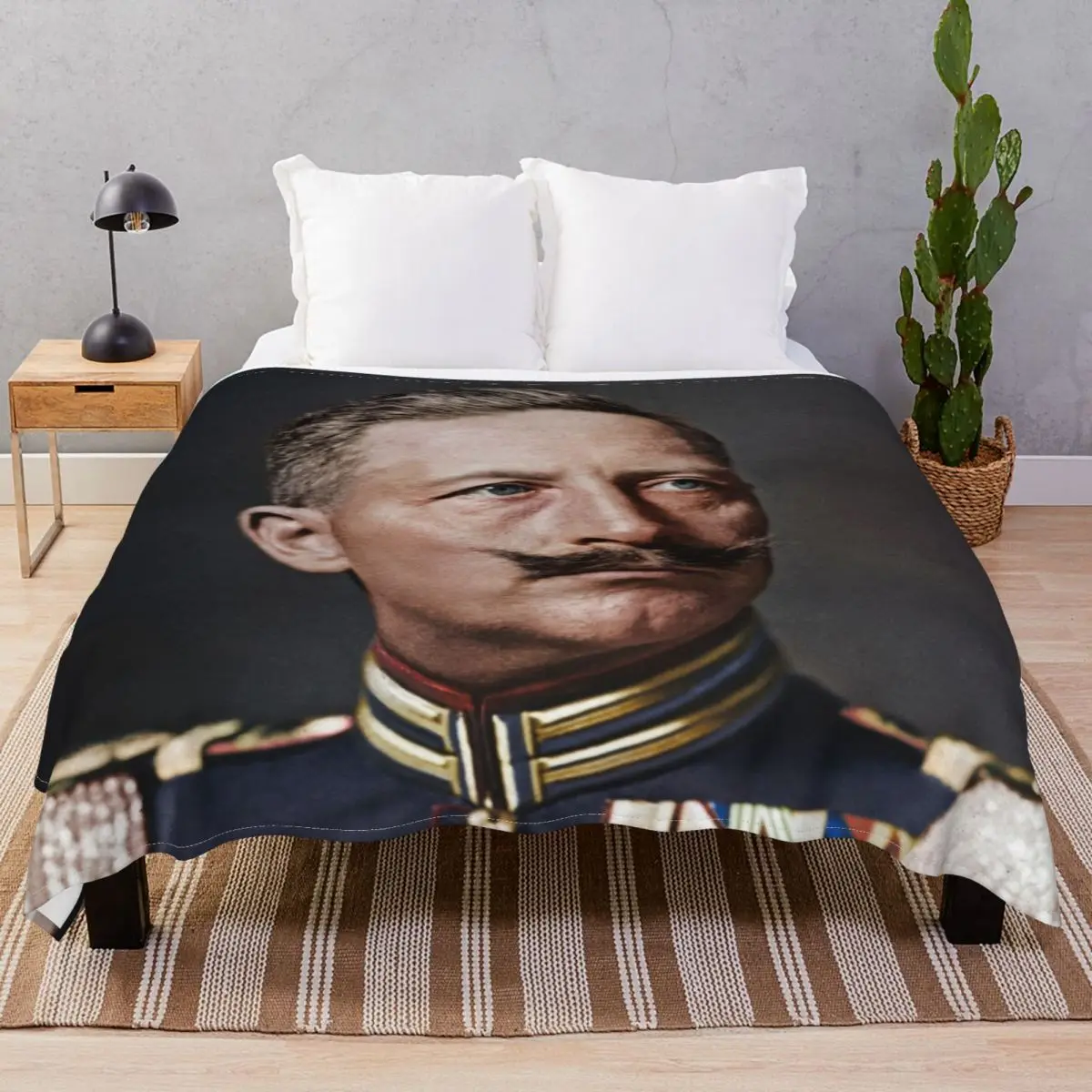 Kaiser Wilhelm II Blanket Flannel Spring/Autumn Lightweight Thin Throw Blankets for Bed Home Couch Camp Cinema