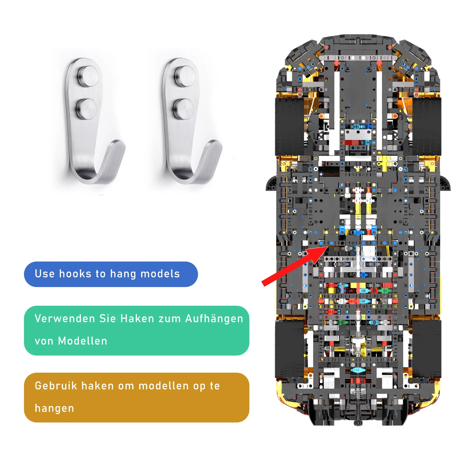XGREPACK Товары Настенный крючок для Lego 42172 Mclaren P1 (42172 крючок)