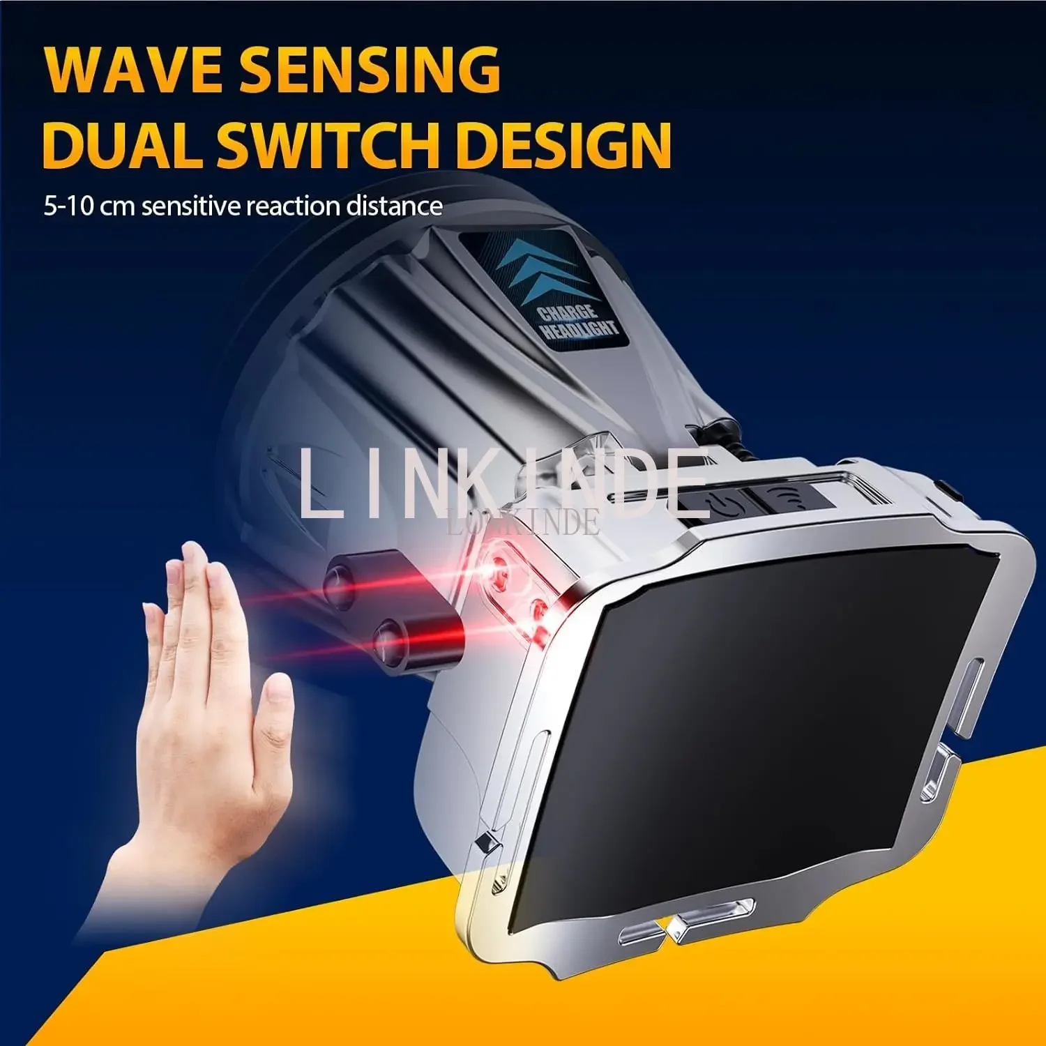 Супер яркий светодиодный налобный фонарь встроенный 18650 USB перезаряжаемый датчик