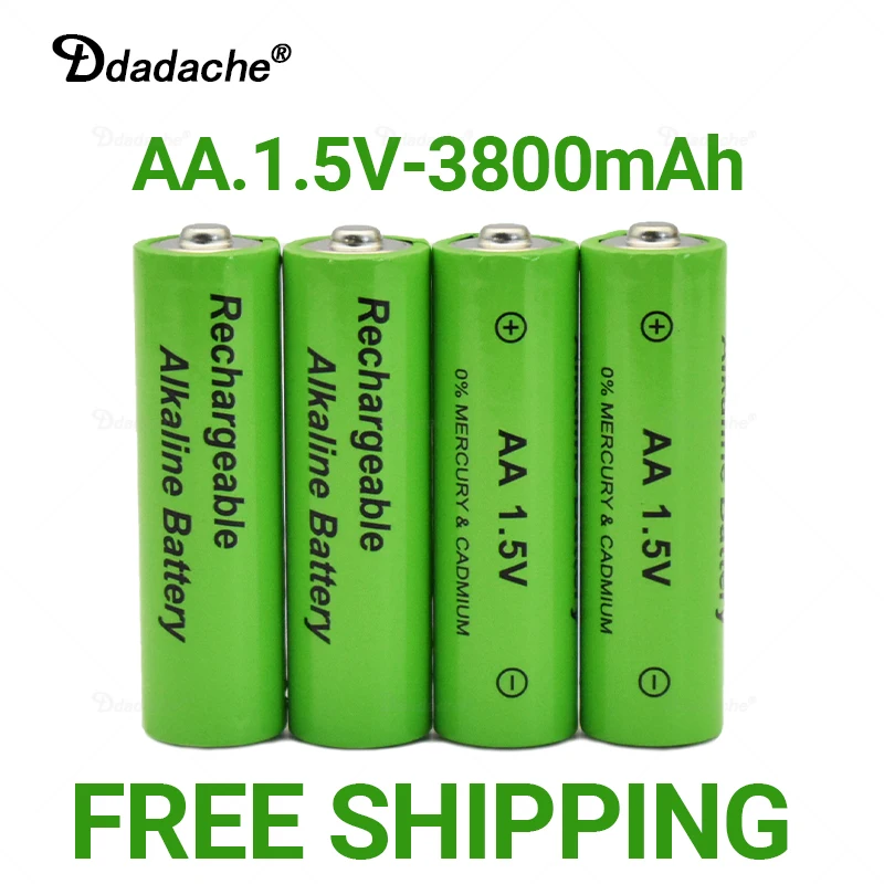 

Бесплатная доставка, перезаряжаемая батарея 1,5 в AA, 3800 мАч, никель-металлогидридная батарея 1,5 в AA для часов, мышей, компьютеров, игрушек и т. д.