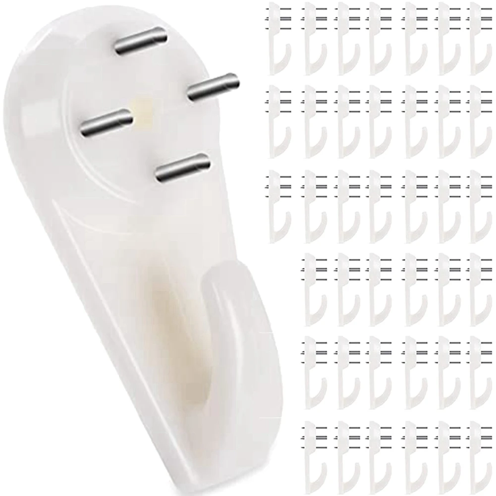 

Stucco/Concrete Wall Hooks Nail Wall Hooks No Trace Nail No Drilling Required Set Of 40