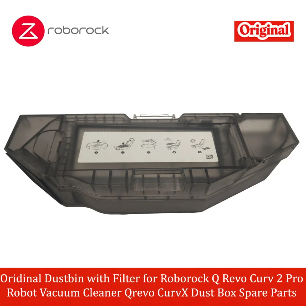 Фото Оригинальный контейнер для мусора с фильтром для робота-пылесоса Roborock Q Revo Curv 2 Pro, запасные части для пылесборника Qrevo CurvX №2