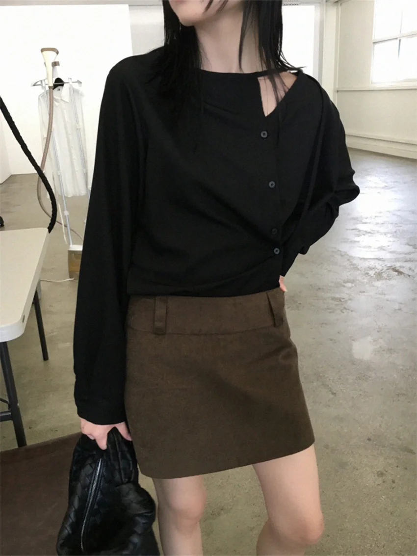 Женская Офисная рубашка Alien Kitty белая ажурная облегающая Повседневная элегантная