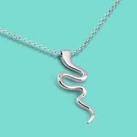minimalist jewelry women 925 sterling silver necklace snake pendant rolo chain 41 43 46cm birthday gift