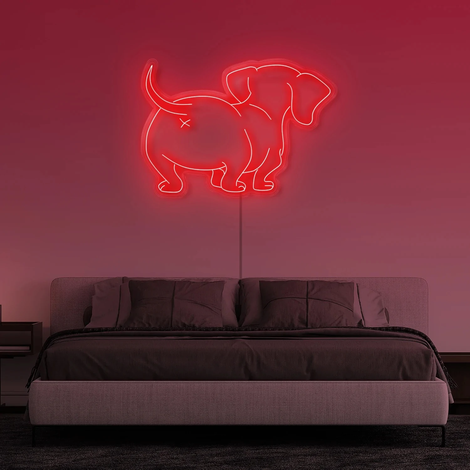 Dog Butt Custom Neon Light Led Neon Sign Flex Warm Decoration Of Children Pet Dog Room Personalised Party Funny Wall Decoration