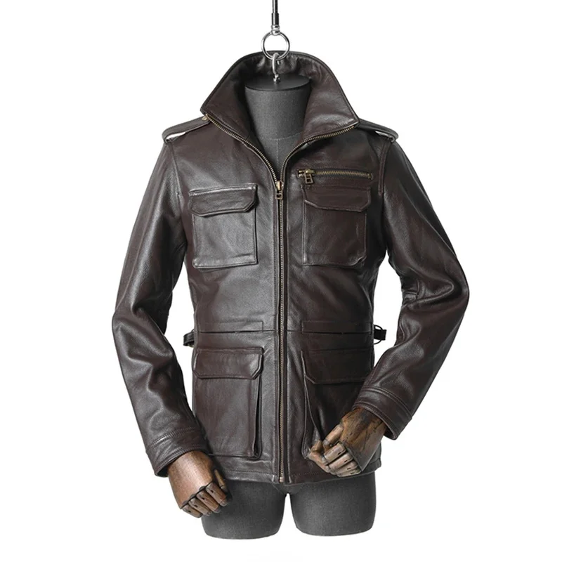 Магазин Best. Новая одежда для отца 2025 года. Кожаная куртка охоты на открытом