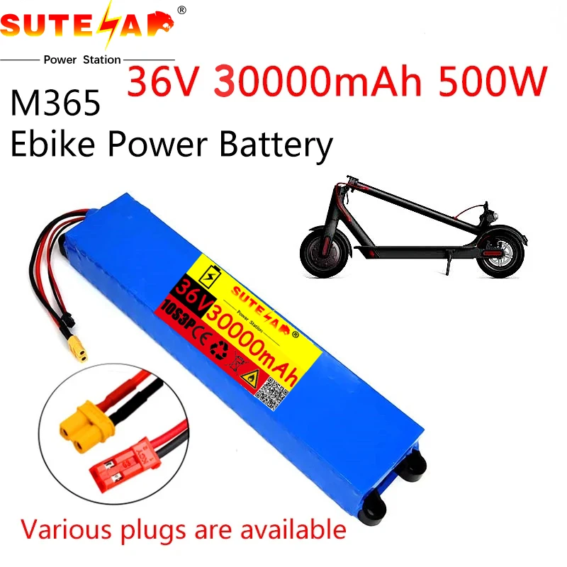 

36V Battery 30Ah 18650 lithium battery pack 10S3P 20000mah 500W Same port 42V Electric Scooter M365 ebike Power Battery with BMS