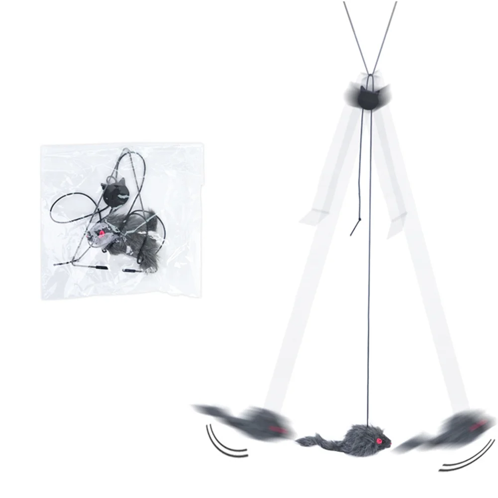 Похлопывающая стрекоза мышь игрушки для кошек Интерактивная подвесная веревка