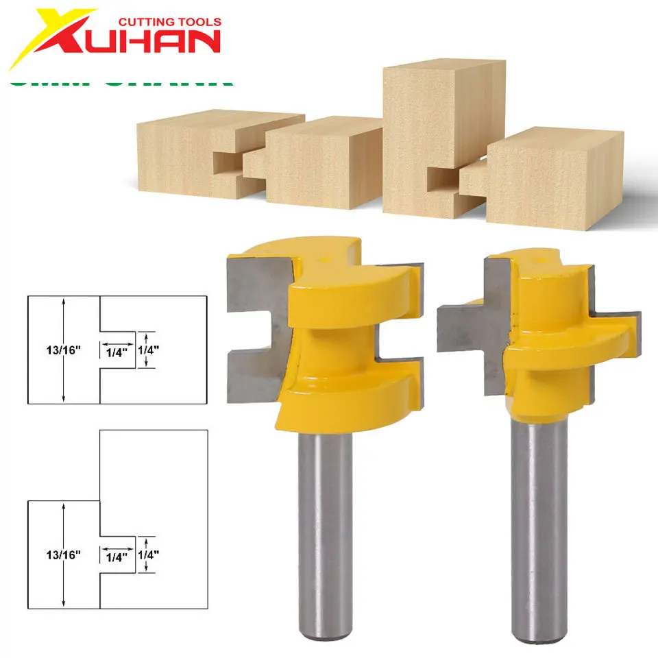 

XUHAN 8mm Shank Carving Knife Square Tooth T-Slot Tenon Milling Cutter Router Bits for Wood Tool Woodworking