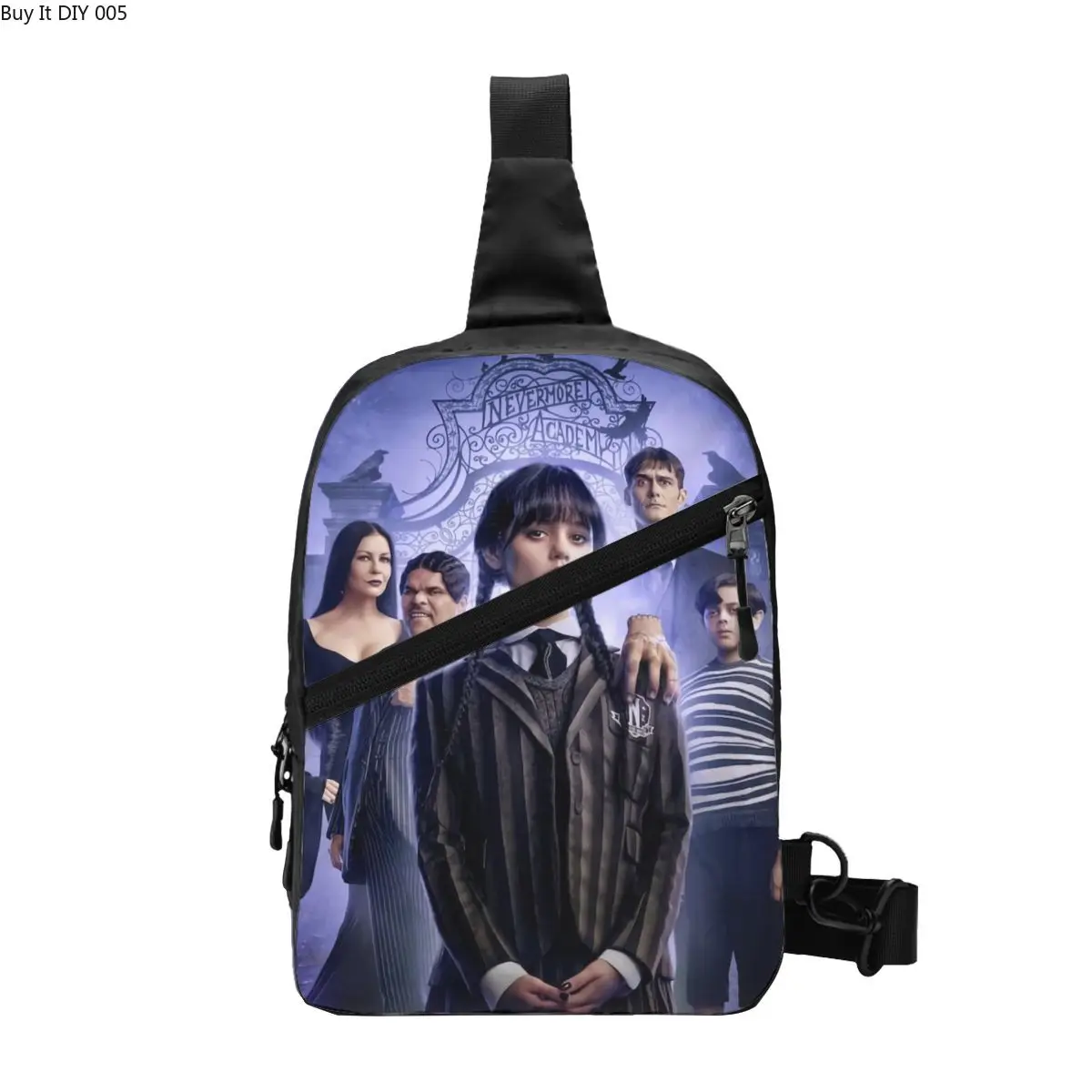 

Cool Wednesday Addams Halloween Gothic Sling Crossbody Backpack Men Shoulder Chest Bags for Camping Biking