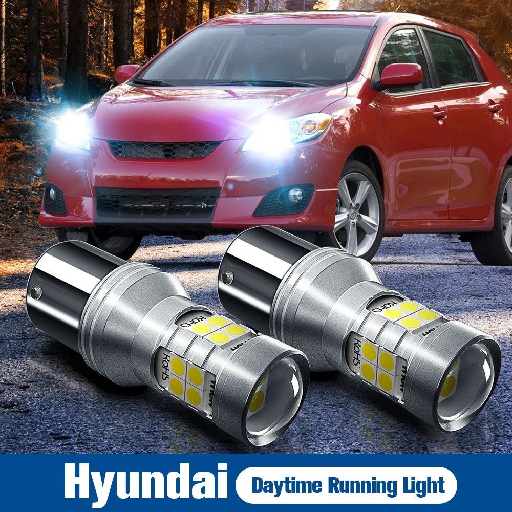 

2pcs LED Daytime Running Light P21/5W 1157 BAY15D DRL Bulb Lamp Canbus Error Free For Hyundai Sonata 8 2019-2021 Creta 2016-2021