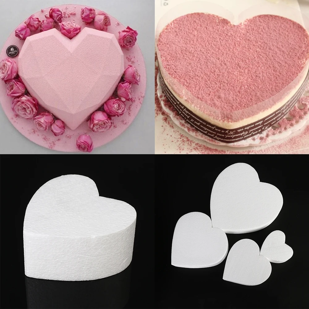 

1Pc Multisize Love-heart Cake Foam Model Lightweight Cake Shop Novice Practicing Tool Professional Cake Germ Placing Shelf