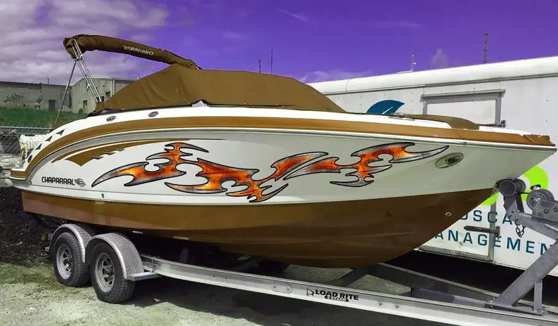 

Tribal Boat Full Color Vinyl Sticker Boat Vinyl Sword Speedboat Graphic Decal Tribal Racing Stripes Designer Sticker