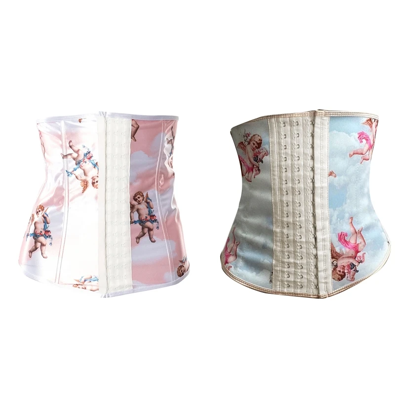 

2XPC Oil Painting Corset Waist Cincher Corset Tops Women To Wear Out Sculpting Girdle