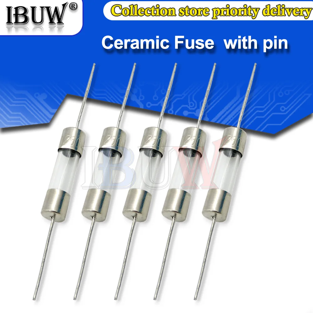 

Быстроразрывной керамический предохранитель 10 шт., 5*20 мм, 250В, 0.5А-25А