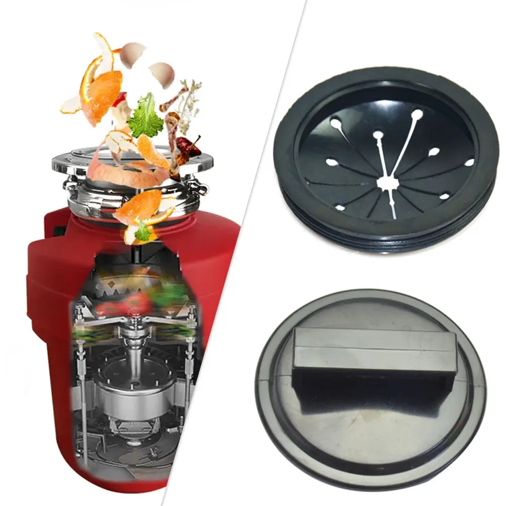 

2pcs/set Drains Protective Splash Guard Durable Kitchen Sink Garbage Disposal Stopper ABS Food Waste Black Replacement Parts