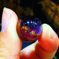 natural cacoxenite purple auralite 23 red round pendant rutilated quartz big 16mm sphere ball women men necklace aaaaaa