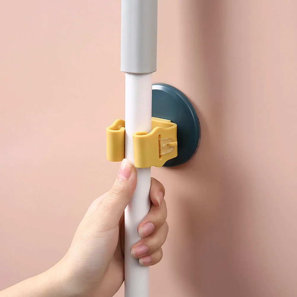

1PC Wall Mounted Mop Organizer Holder Bathroom Hanging Hooks Brush Broom Hanger Home Storage Rack Household Storage Tool