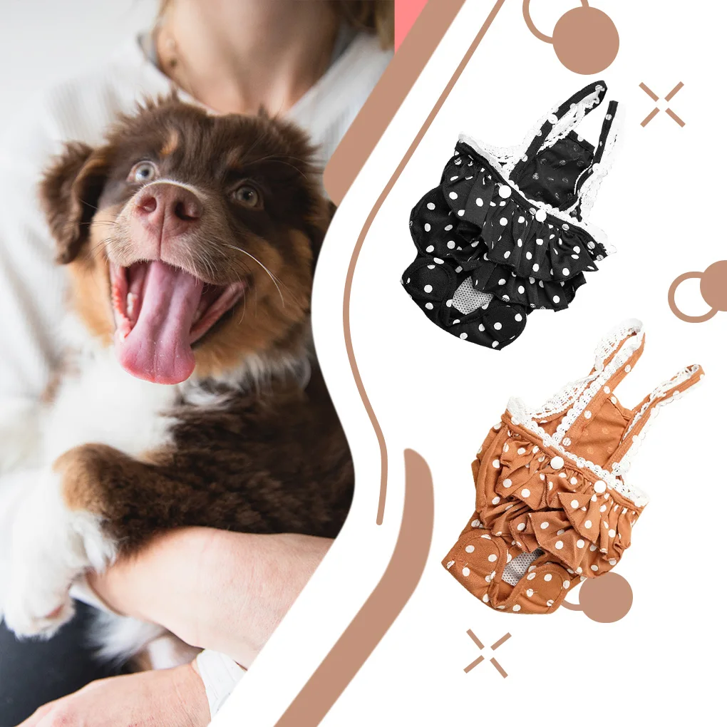 

Хлопковые физиологические штаны для домашних животных, поглощающие Пот Трусики в горошек, дышащее моющееся нижнее белье для животных, това...