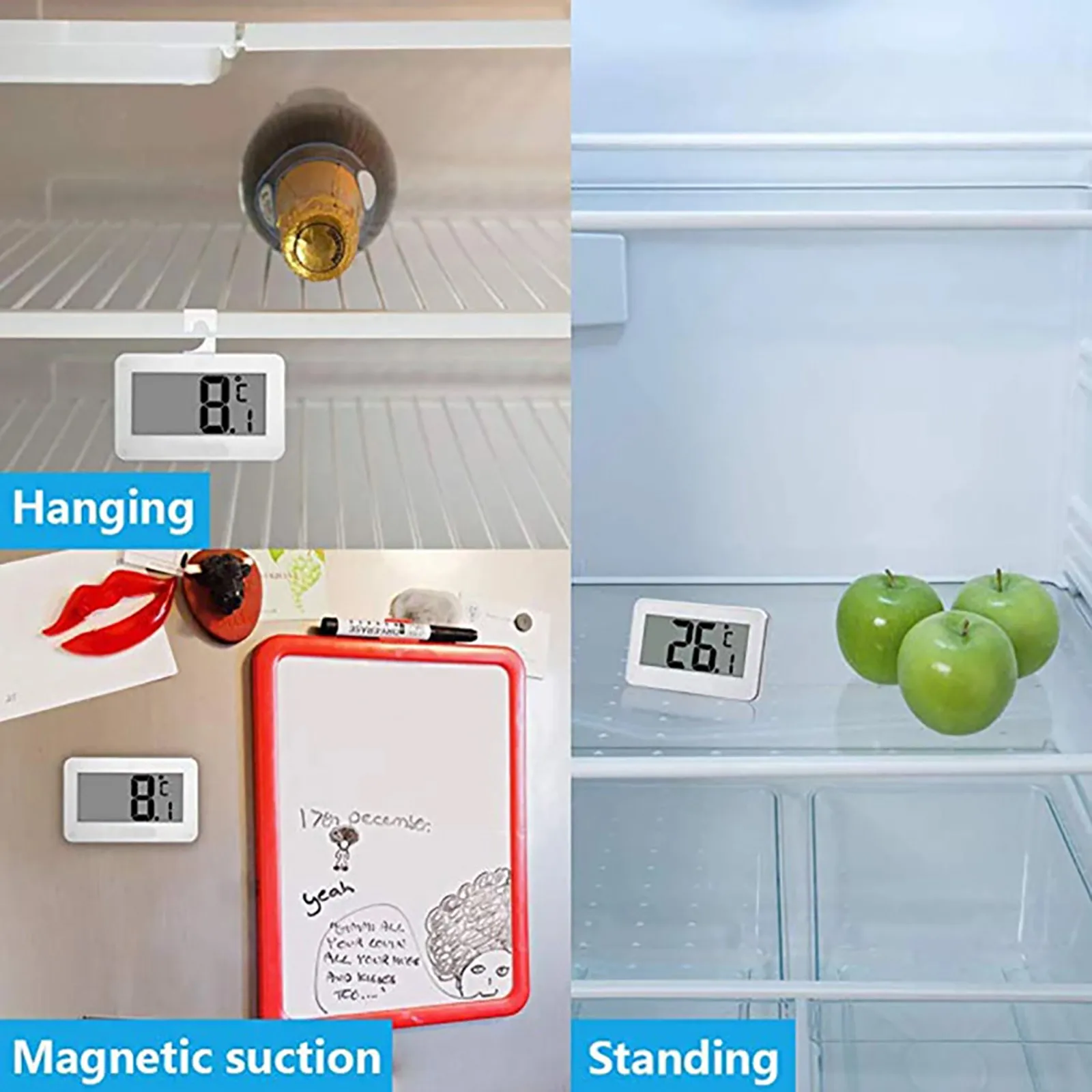 lcd electronic digital temperature meter measurement hang or stand home indoor kitchen refrigerator thermometer cf thermometers free global shipping
