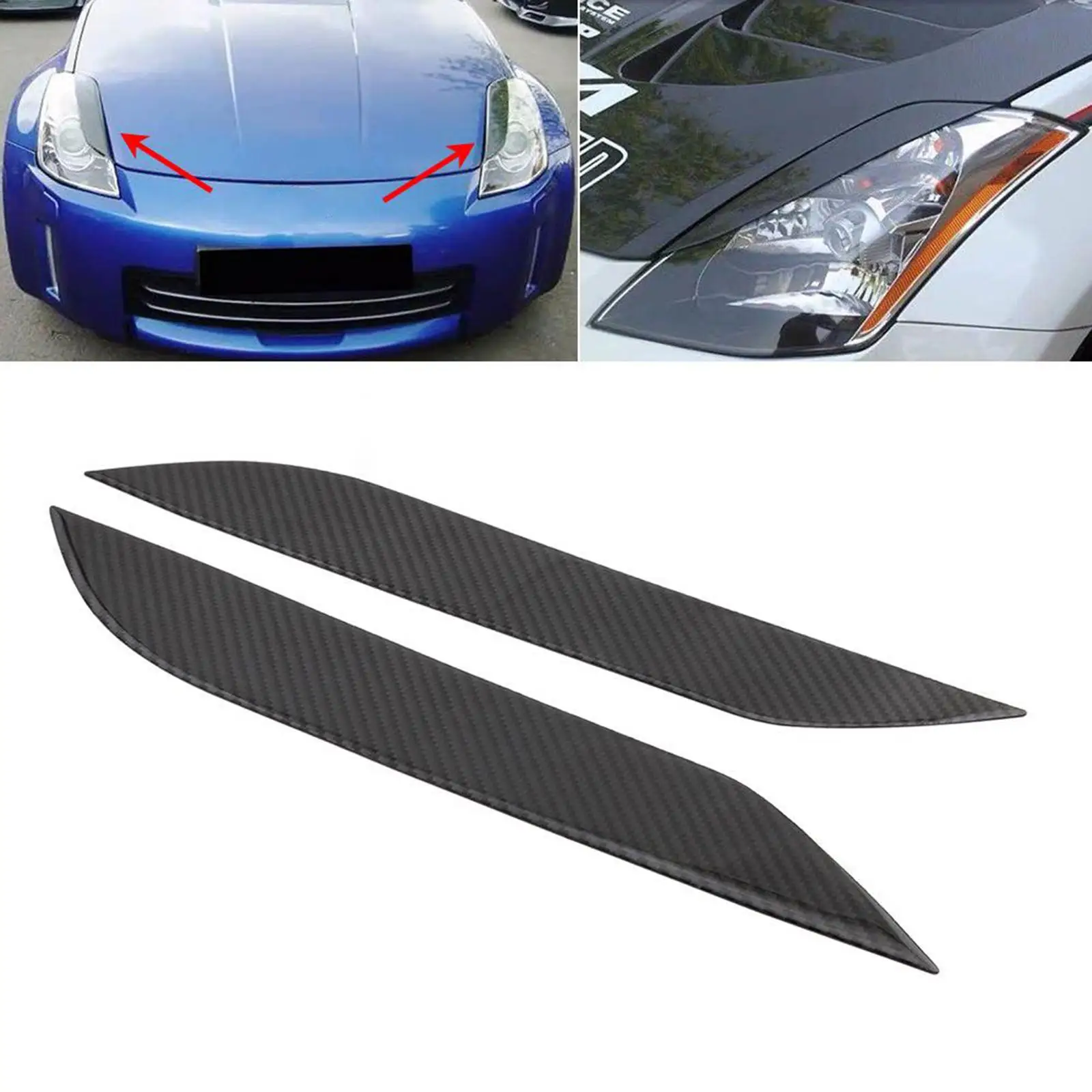 

2Pcs Front Bumper Fins Decor Splitter Sticker Protector Spoiler Fits