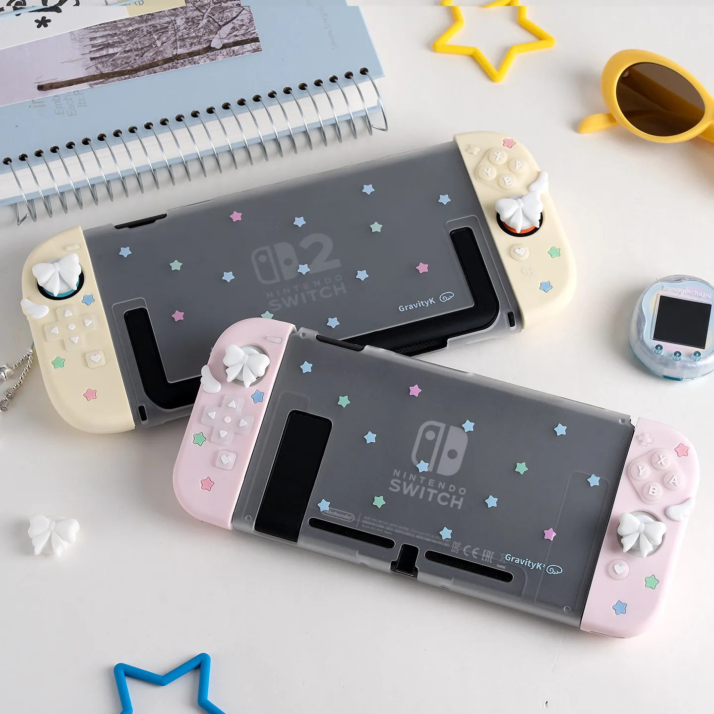 Фото Милый защитный чехол Ns2 Oled Star Bow Wing для Nintendo Switch Switch Oled Ns, мягкий силиконовый чехол для контроллера Joy Con №4