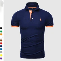 13 colors brand quality cotton polos men embroidery polo giraffe shirt men casual patchwork male tops clothing men