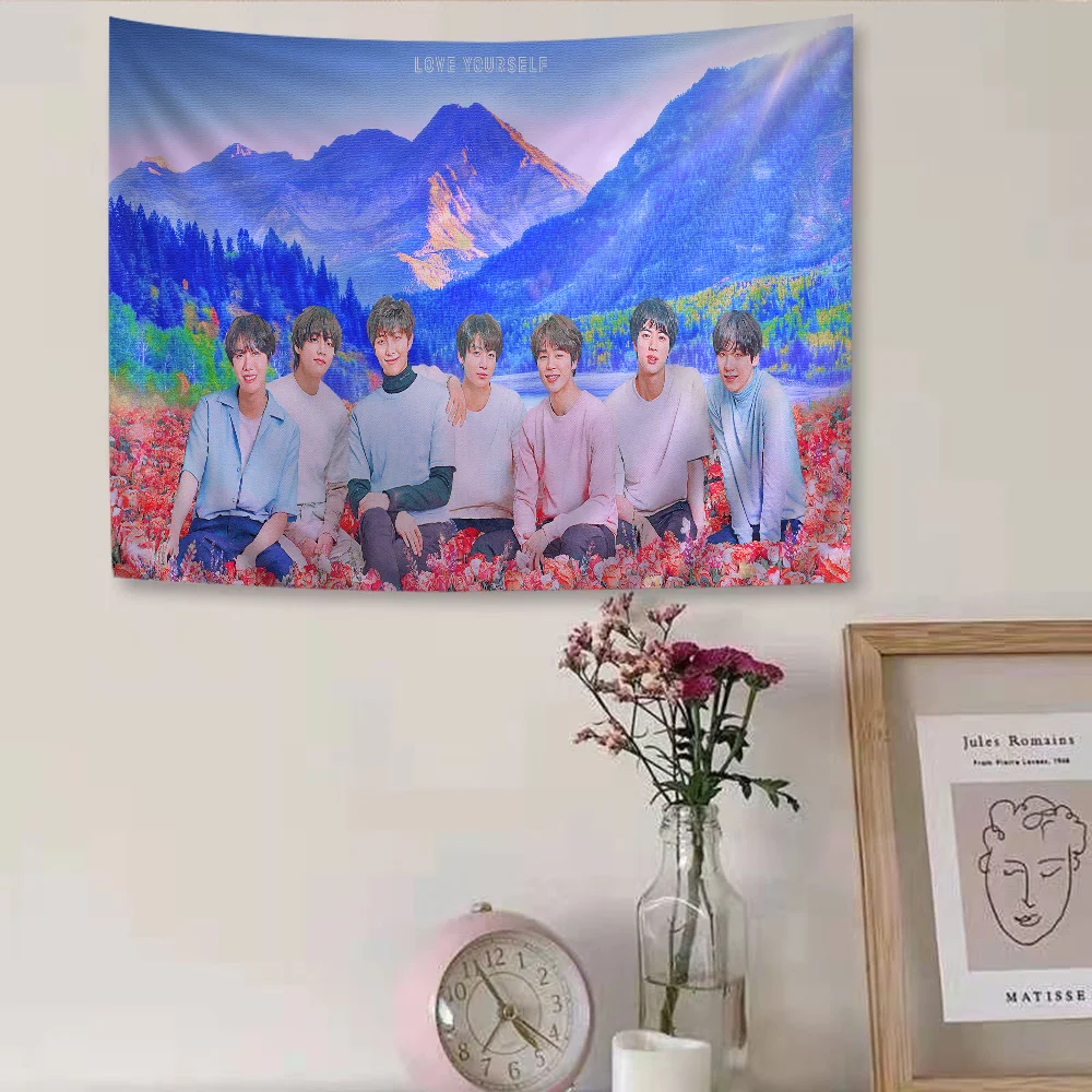 D-Dynamites Kpop Boys Cartoon Tapestry Art Science Fiction Room Home Decor
