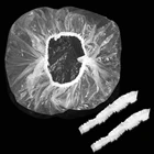 Одноразовые пластиковые водонепроницаемые головные уборы 100 шт., головной убор для окрашивания волос в отеле, прозрачные пластиковые головные уборы для салона красоты