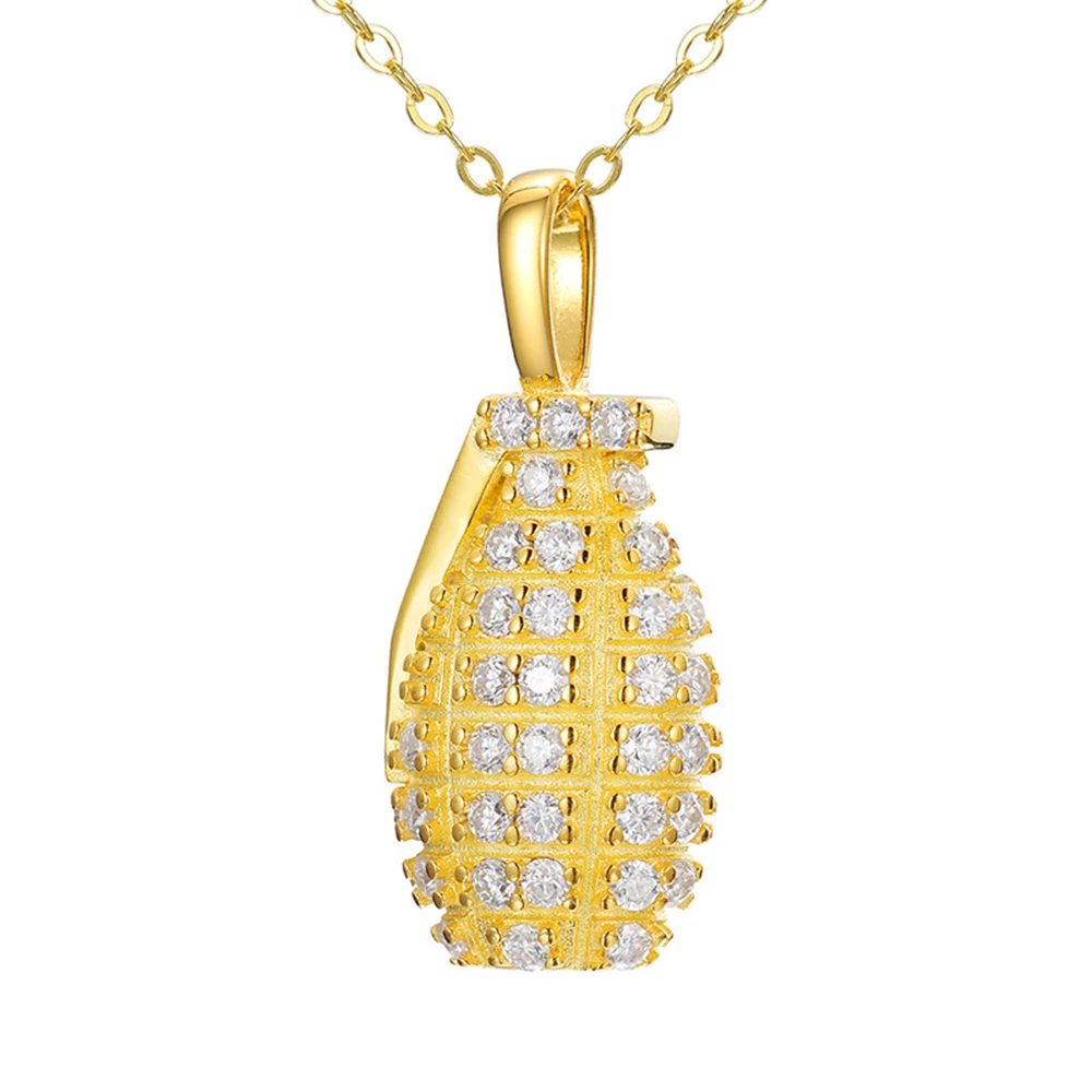 Grenade Moissanite Necklaces for Women S925 Silver Pendant Men Hip Hop Jewelry Pass Diamonds Tester With GRA Free Ship