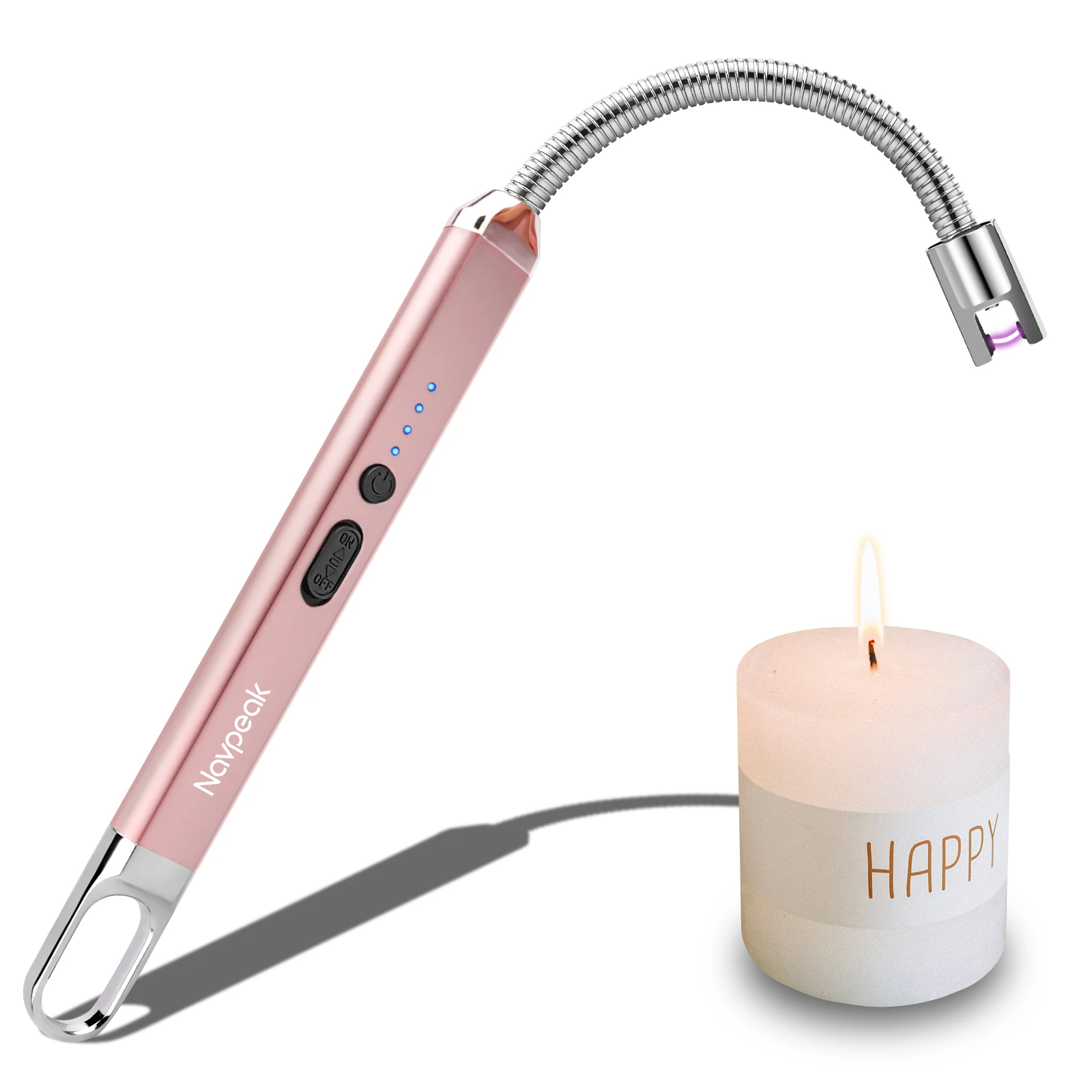 Flameless Windproof Arc Usb Rechargable With Led Power Displ
