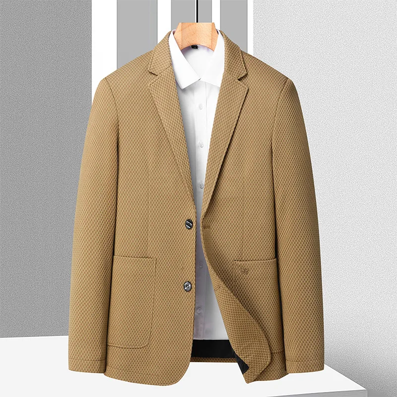 

Одинарный западный Мужской весенне-осенний легкий деловой высококачественный Повседневный костюм для мужчин среднего возраста маленький ...