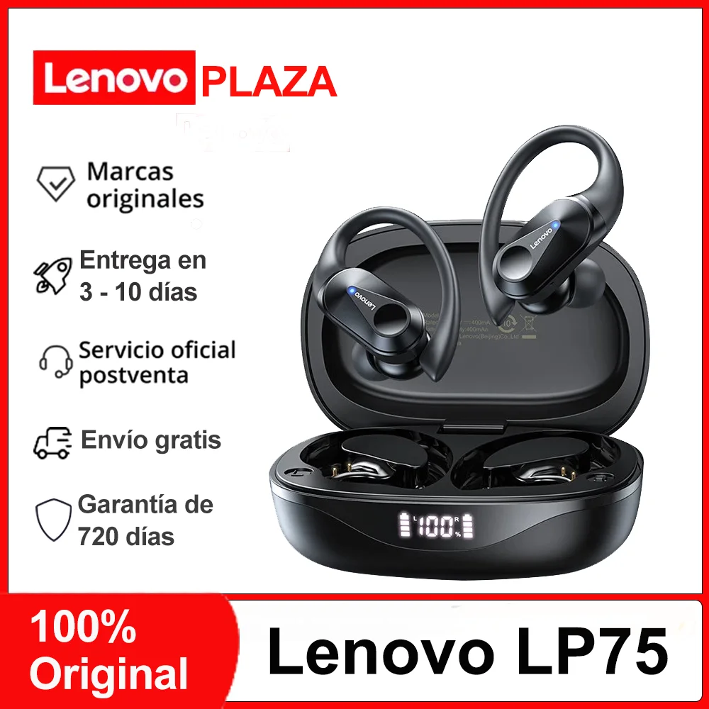 Спортивные Bluetooth-наушники Lenovo LP75 BT 5 3 с дисплеем питания и микрофоном