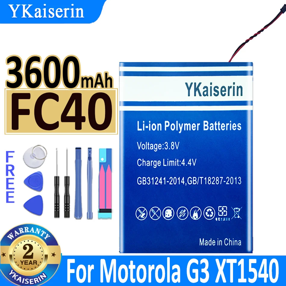 

YKaiserin FC40 3600mAh bateria For Motorola Moto G MotoG 3rd G3 XT1540 XT1541 XT1543 XT1544 XT1548 XT1550 XT1557 Battery