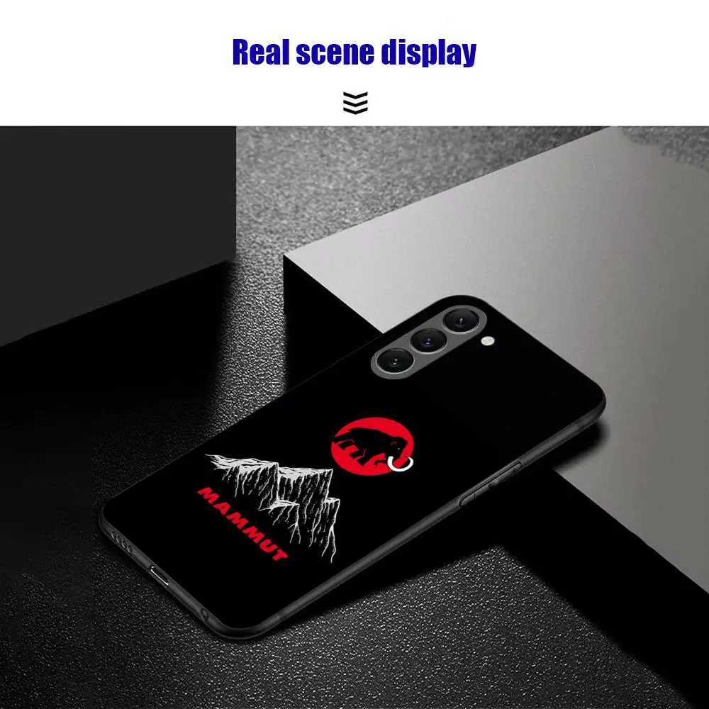 Модный чехол для телефона M-Mam-moth LOOG Samsung Galaxy S25 S24 S23 S22 S21 S20 Plus Ultra Note20 мягкий черный
