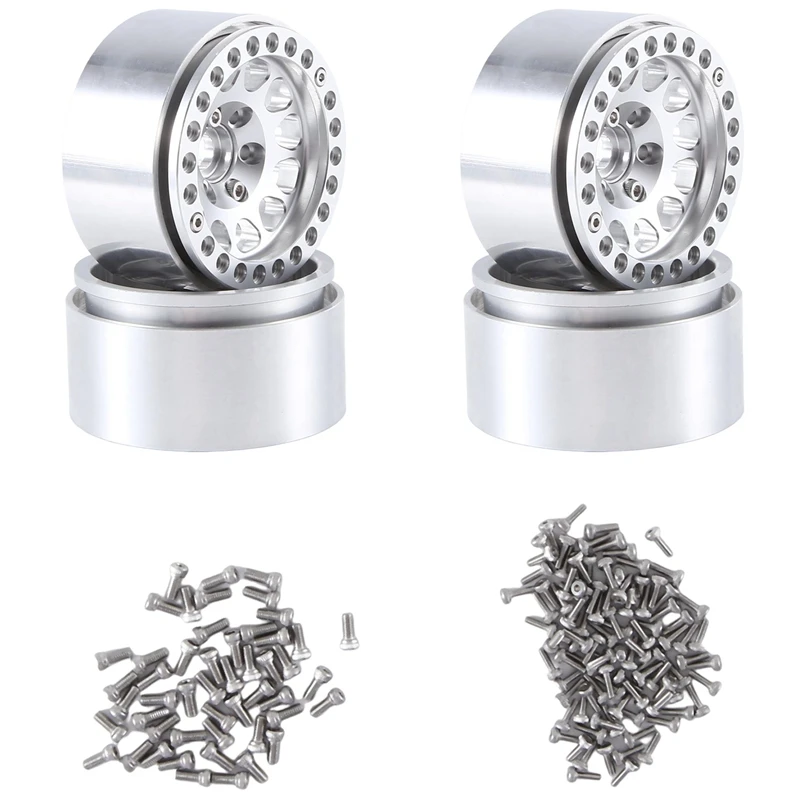 

4PCS 1.9 Inch Metal Beadlock Wheel Hub Rim For 1/10 RC Crawler Car Axial SCX10 Traxxas TRX4 RC4WD D90 MST Redcat Gen8