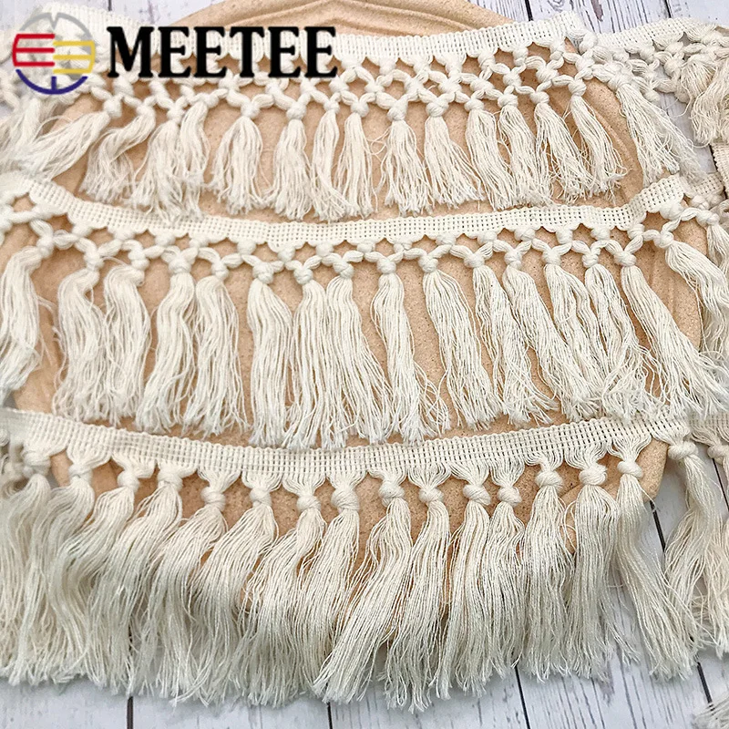 2/5 метров Meetee 9/10 см хлопковая кисточка кружевная ткань лента с узлом пряжа метла