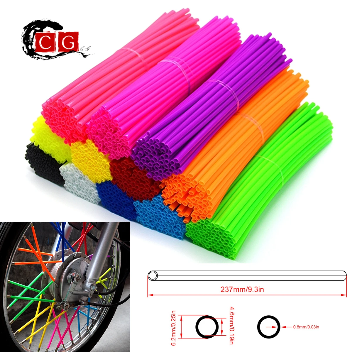 

36Pcs Spoke Cover Bicycle Motorcycle Spokes Covers Dirt Bike Wheel Rim Spokes Protective Sleeve Moto Rims Spoked Protector