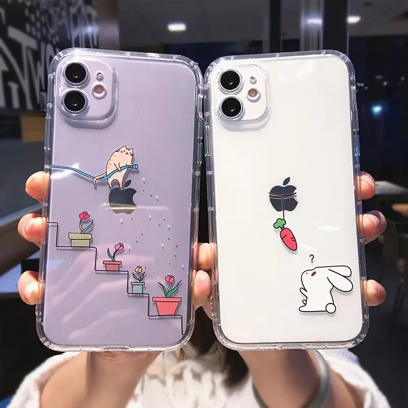 

Factory Direct Selling Cartoon Animal Dog Cat Pig Phone Case For iPhone 11 13 Pro MAX XS XR X 12 Mini 7 8 PlusClear Soft TPU Sho