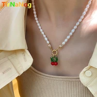 french contracted retro baroque natural freshwater pearl necklace fashion classic sweet cherry clavicle chain necklace