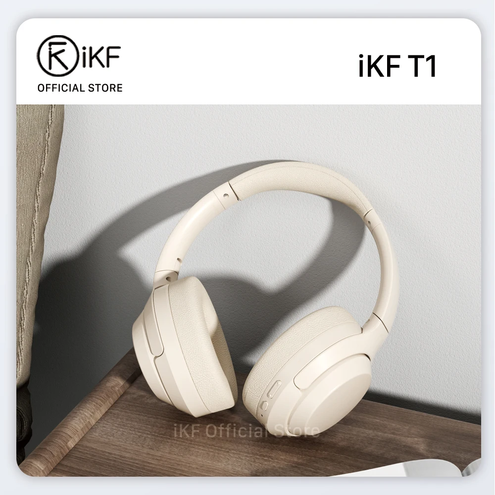 

iKF T1-Wireless Bluetooth Headphones Call Noise Cancelling Wired Headset HiFi Sound with Game Mode 50 Hours Using Time