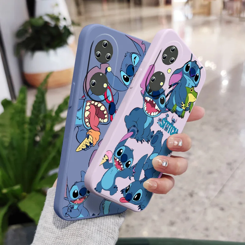 

Cute Disney Stitch For Huawei P50 P40 P30 P20 P10 Pro Lite P Smart Z 2021 2019 4G 5G Silicone Soft Black Phone Case