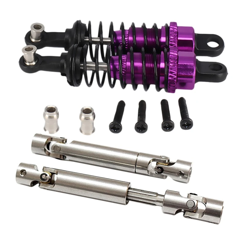 

2 Pcs Oil 65Mm Shock Absorber Damper For Rc Car 1/18 Wltoys With 2 Pcs Metal Drive Joint Shaft CVD For SCX10 D90 90021