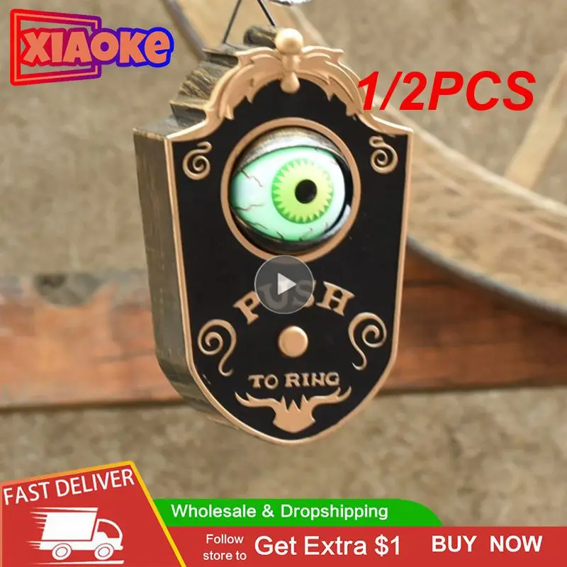 

1/2 шт., светящийся настенный дверной звонок на Хэллоуин