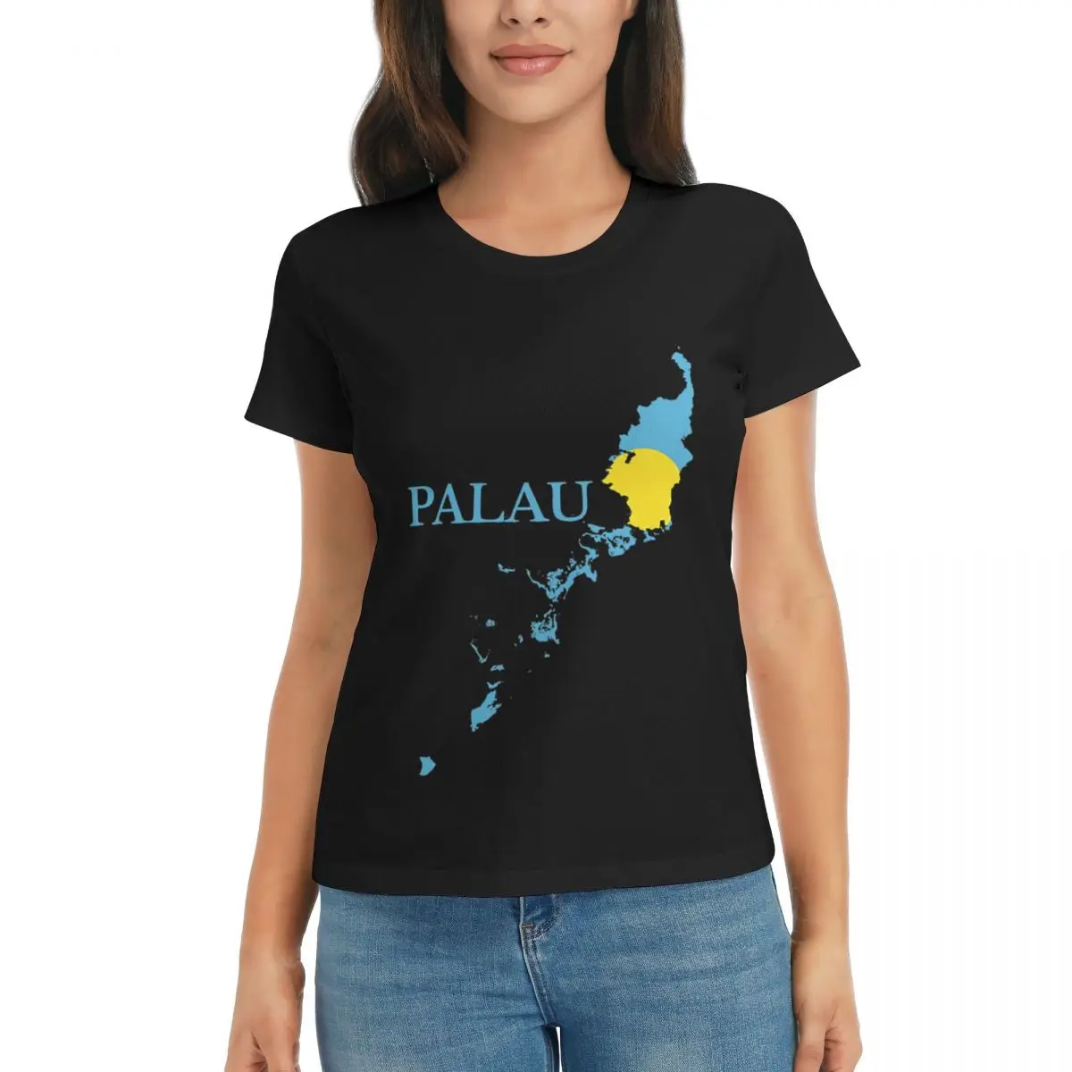 

Motion Republic Of Palau Beluu Er A Belau Map Flag 282-3 Tees Black Novelty High grade Fitness USA Size