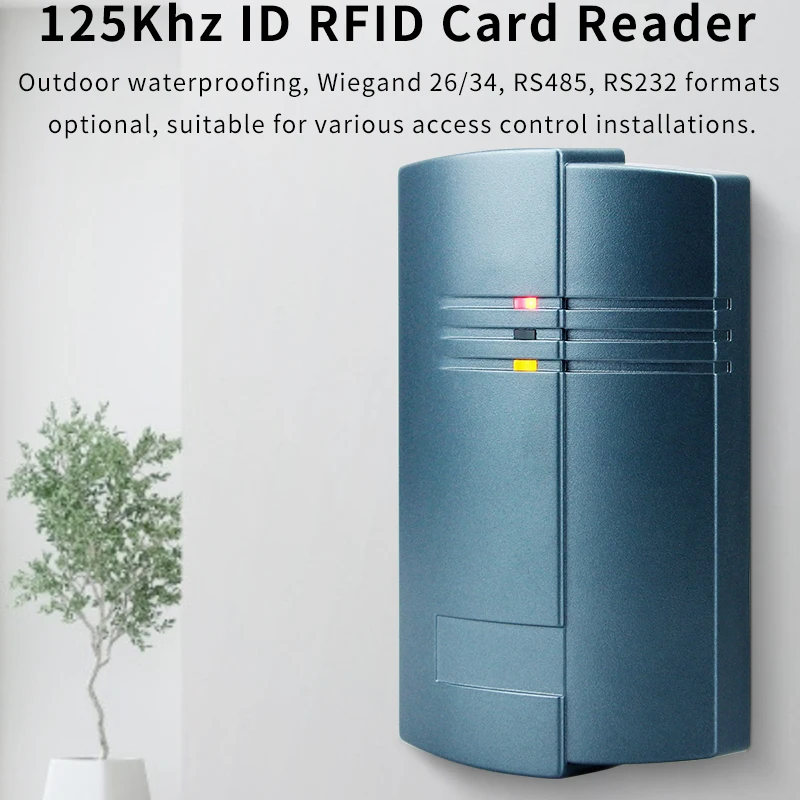 Фото Считыватель RFID-карт DC12V 125KHZ, водонепроницаемый, подходит для систем контроля доступа, форматы Wiegand26/34, RS232, RS485, UART TTL №2