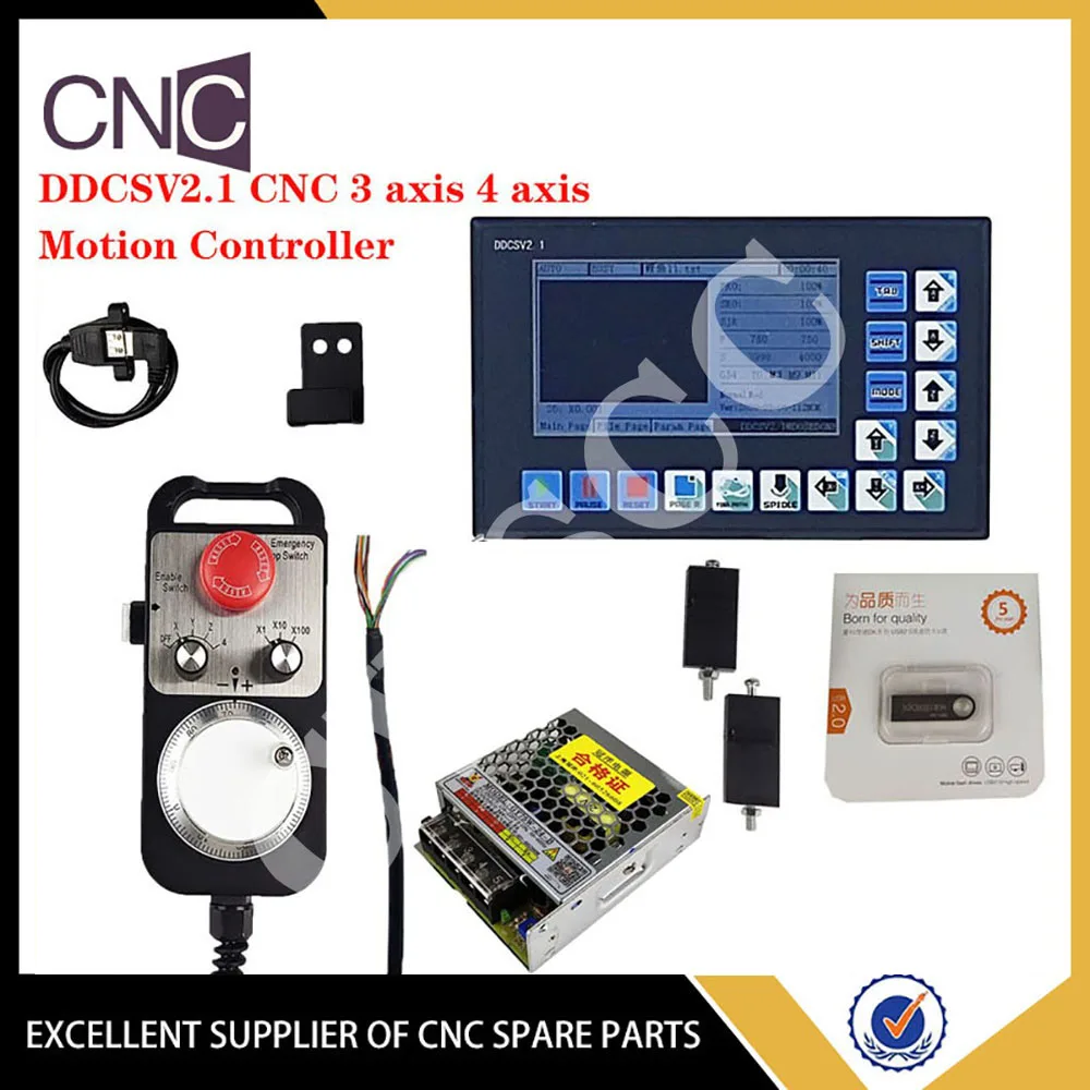 

3/4 axis DDCSV2.1 offline CNC motion control system kit emergency stop electronic handwheel handwheel MPG DC75W24V