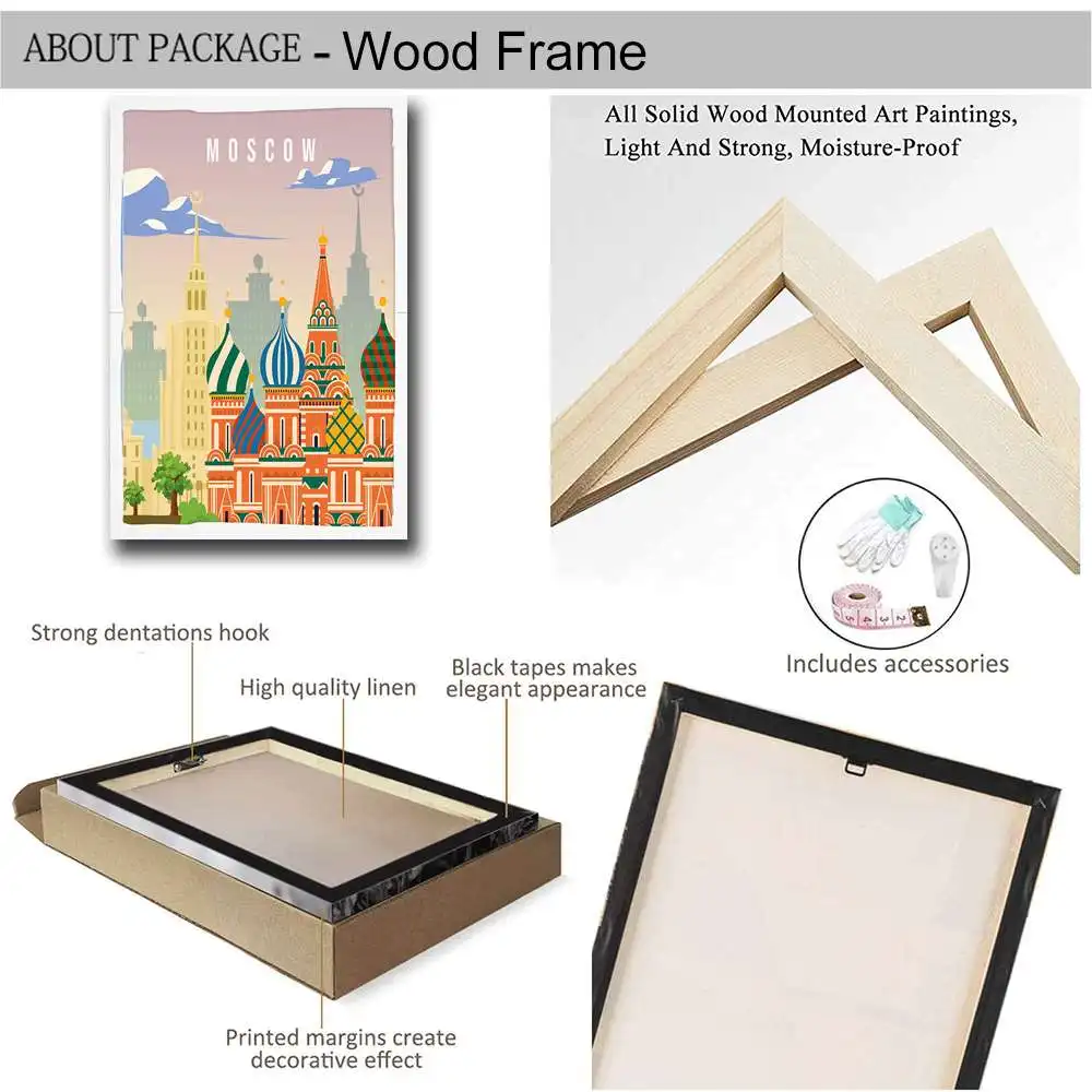 Городской плакат в Москве настенный городской постер с художественным принтом