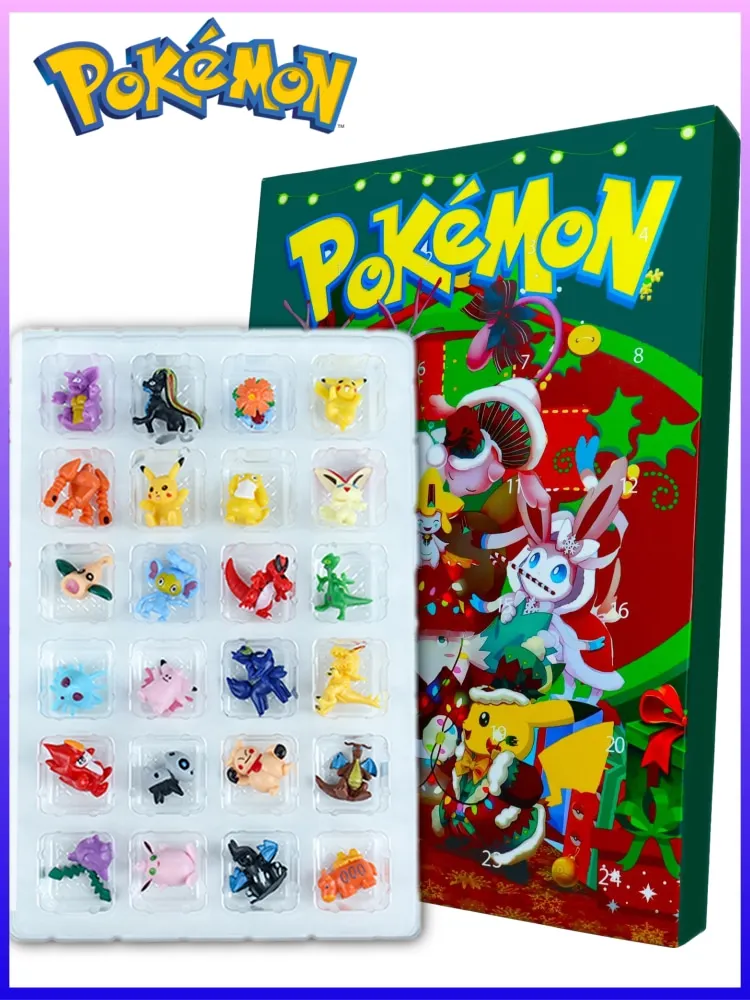 

24 Pcs Pokémon Action Figure Christmas Advent Calendar Blind Box Gifts Pokémon Pikachu Psyduck Pvc Model Gifts For Children