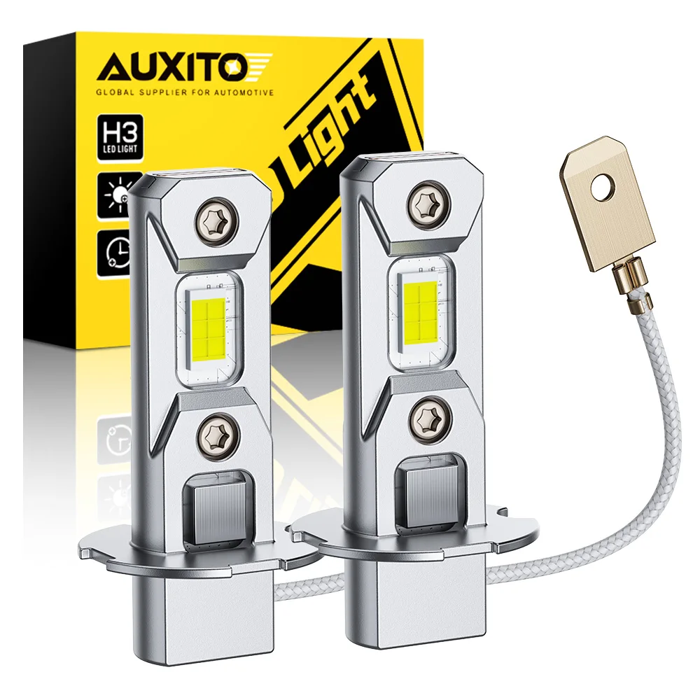 

AUXITO 2 шт. H3 светодиодная противотуманная фара 6500K Белый Желтый Автомобильный ходовой фонарь Фара DRL Авто светодиоды Свет 12 В 1:1 Дизайн